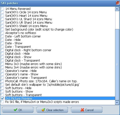 * You may delete a skin if you need more free space. But NEVER delete the active skin (shown as "checked" in skinmanager)